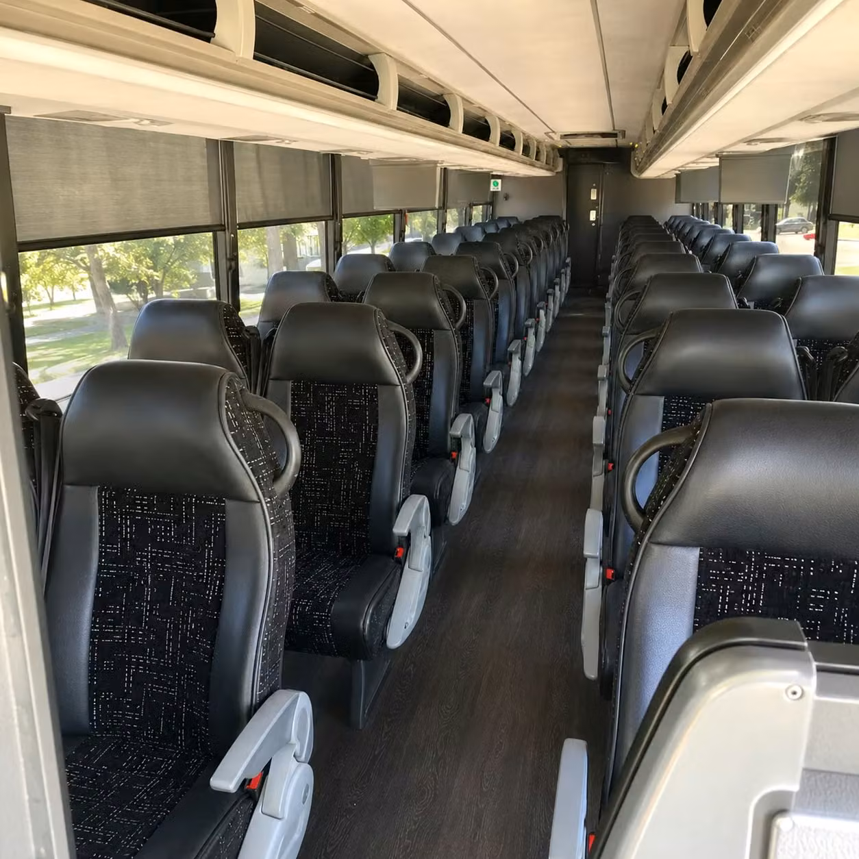 56 passenger charter bus inside